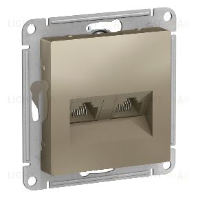 Розетка компьютерная двойная Schneider Electric Atlasdesign RJ45 5 кат., шампань ATN000585 ATN000585