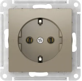 Розетка с заземлением Schneider Electric Atlasdesign 16А, быстрозажим. клем., шампань ATN000543S ATN000543S