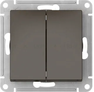 Выключатель двухклавишный Schneider Atlasdesign 10А, быстрозажим. клем., мокко ATN000651S ATN000651S