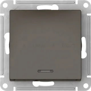 Выключатель одноклавишный проходной с подсветкой Schneider Atlasdesign 10А, быстрозажим. клем., мокко ATN000663S ATN000663S