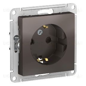 Розетка с заземлением со шторками Schneider Electric Atlasdesign 16А, мокко ATN000645 ATN000645