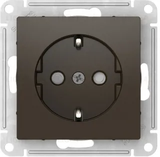 Розетка с заземлением со шторками Schneider Electric Atlasdesign 16А, быстрозажим. клем., мокко ATN000645S ATN000645S