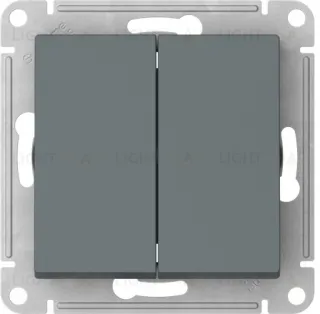 Выключатель двухклавишный Schneider Atlasdesign 10А, быстрозажим. клем., грифель ATN000751S ATN000751S