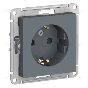 Розетка с заземлением со шторками Schneider Electric Atlasdesign 16А, грифель ATN000745 ATN000745