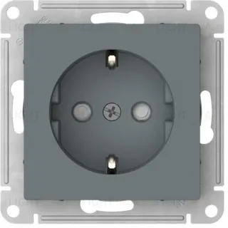 Розетка с заземлением со шторками Schneider Electric Atlasdesign 16А, быстрозажим. клем., грифель ATN000745S ATN000745S