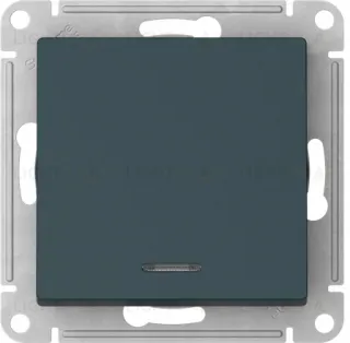 Выключатель одноклавишный проходной с подсветкой Schneider Atlasdesign 10А, быстрозажим. клем., изумруд ATN000863S ATN000863S