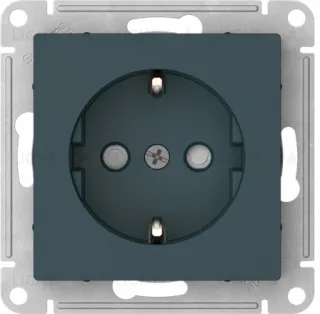 Розетка с заземлением со шторками Schneider Electric Atlasdesign 16А, быстрозажим. клем., изумруд ATN000845S ATN000845S