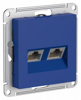 Розетка компьютерная двойная Schneider Electric Atlasdesign RJ45 5 кат., аквамарин ATN001185 ATN001185