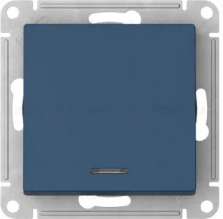 Выключатель одноклавишный проходной с подсветкой Schneider Atlasdesign 10А, быстрозажим. клем., аквамарин ATN001163S ATN001163S