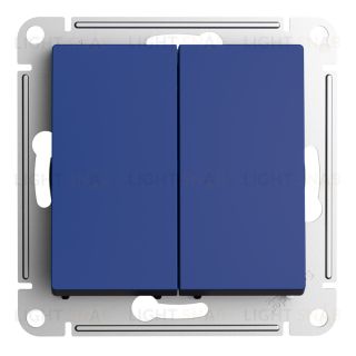 Выключатель двухклавишный кнопочный Schneider Electric Atlasdesign 10А, аквамарин ATN001117 ATN001117
