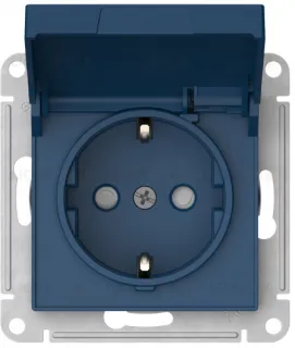 Розетка с заземлением со шторками и крышкой Schneider Electric Atlasdesign 16А IP20, быстрозажим. клем., аквамарин ATN001146S ATN001146S