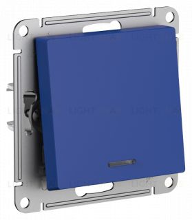 Выключатель одноклавишный проходной с подсветкой Schneider Atlasdesign 10А, аквамарин ATN001163 ATN001163
