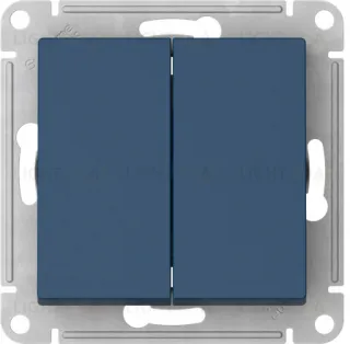 Выключатель двухклавишный Schneider Atlasdesign 10А, быстрозажим. клем., аквамарин ATN001151S ATN001151S