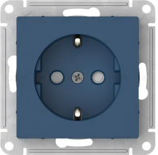 Розетка с заземлением со шторками Schneider Electric Atlasdesign 16А, быстрозажим. клем., аквамарин ATN001145S ATN001145S
