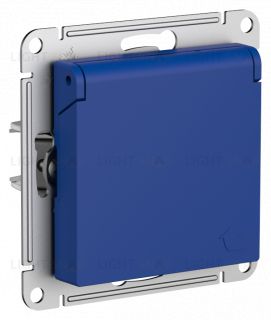 Розетка с заземлением со шторками и крышкой Schneider Electric Atlasdesign 16А IP20, аквамарин ATN001146 ATN001146