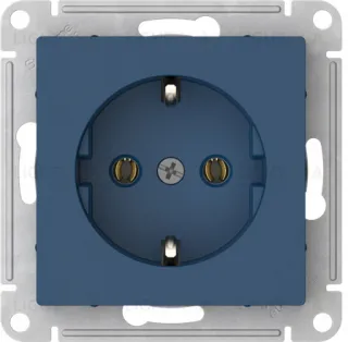 Розетка с заземлением Schneider Electric Atlasdesign 16А, быстрозажим. клем., аквамарин ATN001143S ATN001143S