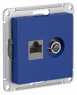 Розетка TV и интернет розетка Schneider Atlasdesign RJ 45, 5 кат., аквамарин ATN001189 ATN001189