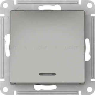 Выключатель одноклавишный с подсветкой Schneider Atlasdesign 10А, быстрозажим. клем., сталь ATN000913S ATN000913S