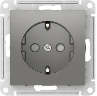 Розетка с заземлением со шторками Schneider Electric Atlasdesign 16А, быстрозажим. клем., сталь ATN000945S ATN000945S