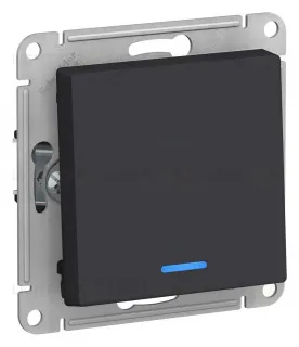 Выключатель одноклавишный с подсветкой Schneider Atlasdesign 10А, карбон ATN001013 ATN001013