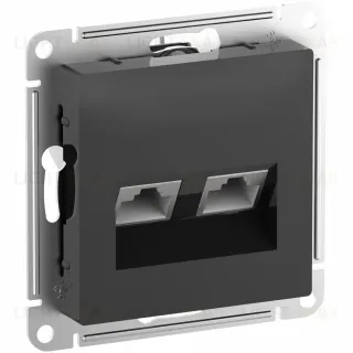 Розетка компьютерная двойная Schneider Electric Atlasdesign RJ45 6A кат., карбон ATN001088 ATN001088