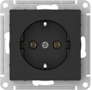 Розетка с заземлением Schneider Electric Atlasdesign 16А, быстрозажим. клем., карбон ATN001043S ATN001043S