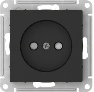 Розетка без заземления со шторками Schneider Electric Atlasdesign 16А, быстрозажим. клем., карбон ATN001049S ATN001049S