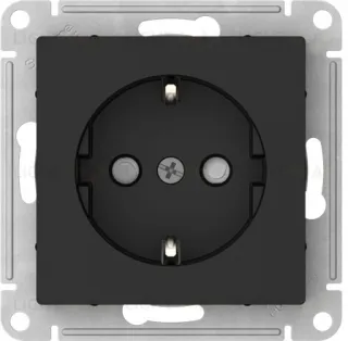 Розетка с заземлением со шторками Schneider Electric Atlasdesign 16А, быстрозажим. клем., карбон ATN001045S ATN001045S