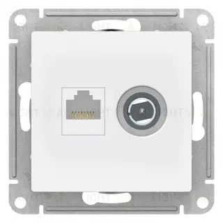 Розетка TV и интернет розетка Schneider Atlasdesign RJ 45, 5 кат., лотос ATN001389 ATN001389