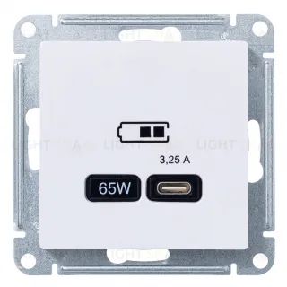 Розетка USB для зарядки Atlasdesign тип-C 65W высокоскор.заряд. QC, PD, лотос ATN001327 ATN001327