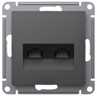 Розетка компьютерная двойная Schneider Electric Atlasdesign RJ45 5 кат., базальт ATN001485 ATN001485