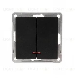 Выключатель двухклавишный с подсветкой Schneider Electric W59 16А/250В черный бархат VS516-251-6-86 VS516-251-6-86