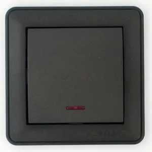 Выключатель одноклавишный перекрестный с подсветкой Schneider Electric W59 (вкл/выкл с 3-х мест) 16А/250В черный бархат VS716-159-6-86 VS716-159-6-86