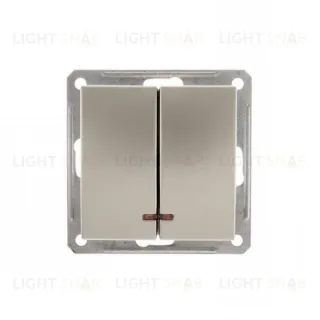 Выключатель двухклавишный с подсветкой Schneider Electric W59 16А/250В шампань VS516-251-4-86 VS516-251-4-86