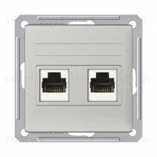 Розетка компьютерная двойная Schneider Electric W59 RJ45 кат. 5e матовый хром RSI-251KK5E-5-86 RSI-251KK5E-5-86
