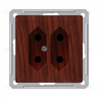 Розетка двойная без заземления для узких вилок Schneider Electric W59 6А/250В, мореный дуб RS6-253-9-86 RS6-253-9-86