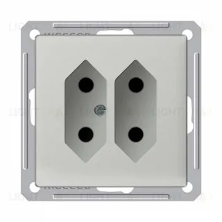 Розетка двойная без заземления для узких вилок Schneider Electric W59 6А/250В, матовый хром RS6-253-5-86 RS6-253-5-86