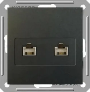 Розетка компьютерная двойная Schneider Electric W59 RJ45 кат. 5e черный бархат RSI-251KK5E-6-86 RSI-251KK5E-6-86