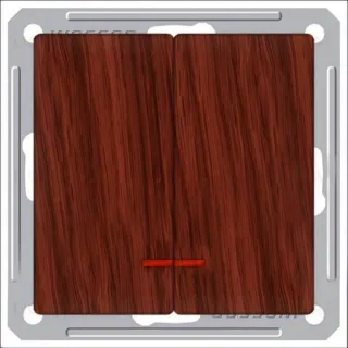 Выключатель двухклавишный с подсветкой Schneider Electric W59 16А/250В мореный дуб VS516-251-9-86 VS516-251-9-86