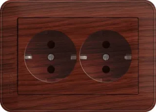 Розетка двойная заземлением со шторками в сборе с рамкой Schneider Electric W59 16А/250В, мореный дуб RS16-255-98 RS16-255-98