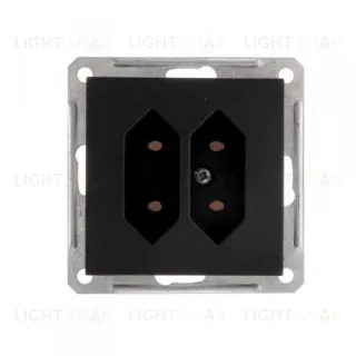 Розетка двойная без заземления для узких вилок Schneider Electric W59 6А/250В, черный бархат RS6-253-6-86 RS6-253-6-86
