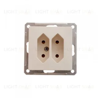 Розетка двойная без заземления для узких вилок Schneider Electric W59 6А/250В, слоновая кость RS6-253-2-86 RS6-253-2-86