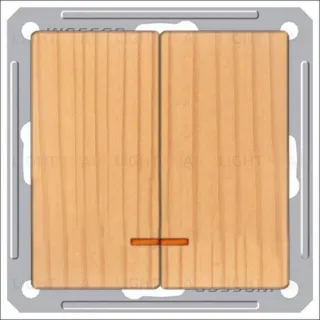 Выключатель двухклавишный с подсветкой Schneider Electric W59 16А/250В сосна VS516-251-7-86 VS516-251-7-86