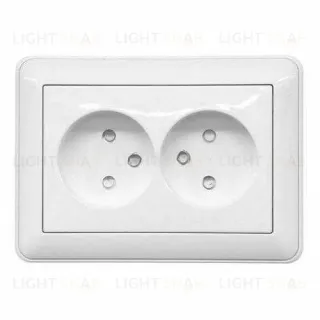 Розетка двойная заземлением со шторками в сборе с рамкой Schneider Electric W59 16А/250В, белый RS16-255-18 RS16-255-18