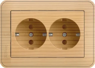 Розетка двойная заземлением со шторками в сборе с рамкой Schneider Electric W59 16А/250В, сосна RS16-255-78 RS16-255-78