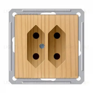 Розетка двойная без заземления для узких вилок Schneider Electric W59 6А/250В, сосна RS6-253-7-86 RS6-253-7-86