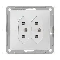 Розетка двойная без заземления для узких вилок Schneider Electric W59 6А/250В, белый RS6-253-1-86 RS6-253-1-86