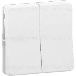Выключатель-переключатель двухклавишный Schneider Electric Mureva Styl 10 AX, IP55, белый MUR39022 MUR39022