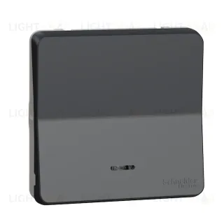 Выключатель кнопочный одноклавишный с подсветкой Schneider Electric Mureva Styl 10 AX, IP55, антрацит MUR35127 MUR35127