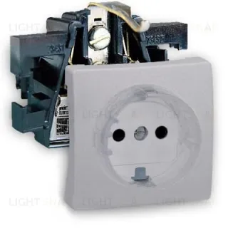 Розетка электрическая с заземлением Simon 73 Loft 16А/250В, алюминий 73432-39+73041-63 73432-39 + 73041-63